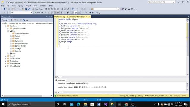 SQL Server Management Studio Complete Table Creating смотреть онлайн
