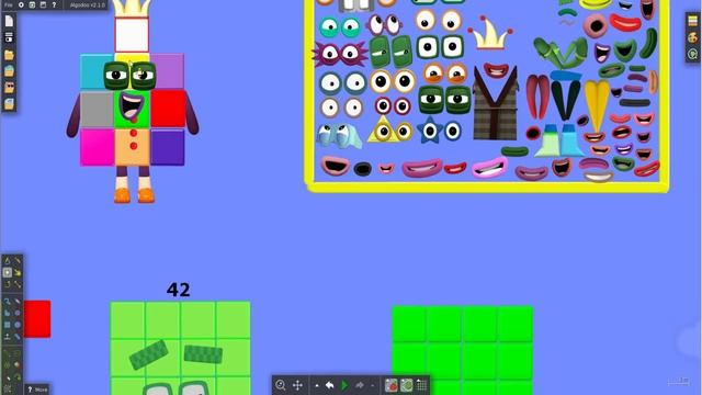 Numberblock Puzzle Tetris Game SMR SPACE 41 to 45 by Algodoo смотреть онлайн