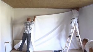 Монтаж тканевого потолка и стены. Ткань Descor® Premium