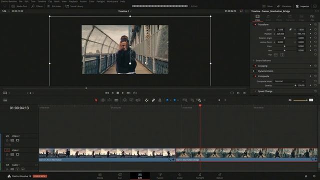 Zoom in zoom out DaVinci Resolve 18 Tutorial for Beginners смотреть онлайн