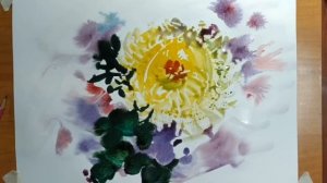 Мастер-класс по рисованию «Желтая хризантема»