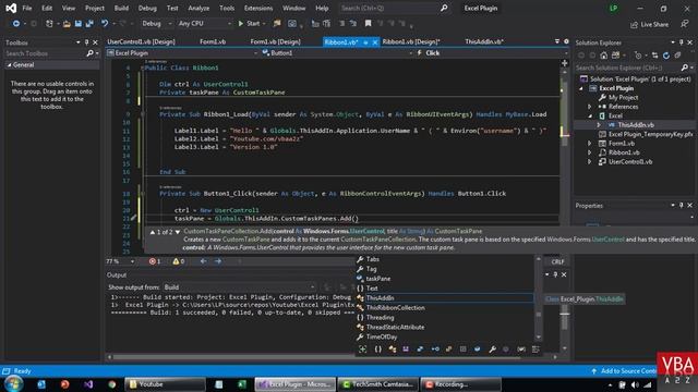 VSTO e06 - How to create Excel Add-in using VSTO / VB.NET смотреть онлайн