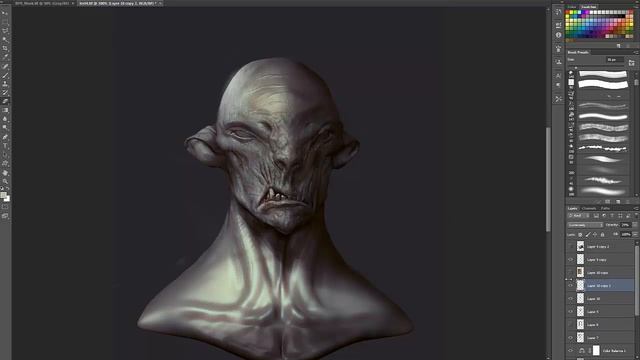 Character Design Zbrush to Photoshop - Part 2 смотреть онлайн