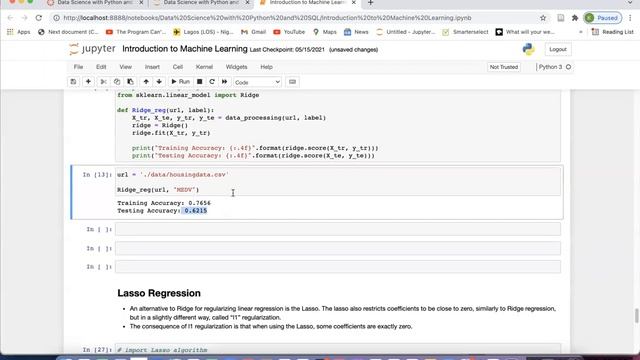 Lasso and Ridge regression смотреть онлайн