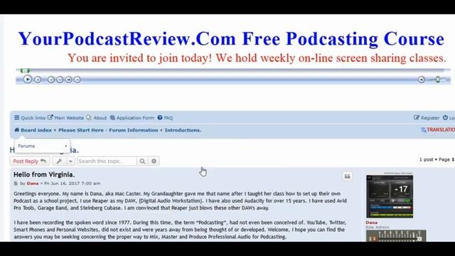 YourPodcastReview.Com - Free Podcasting Course Forum Features смотреть онлайн