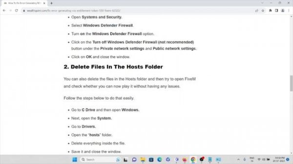 How To Fix FiveM Error Generating ROS Entitlement Token 530, 500, 502, 504