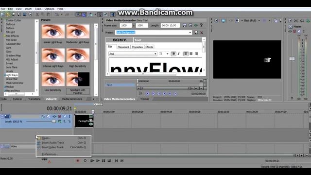 Урок в Sony Vegas 9 #1(как сделать красивый текст и расплывчатость) смотреть онлайн