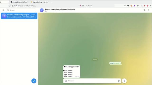 Binance Locked Staking Telegram Notification [PoC] смотреть онлайн