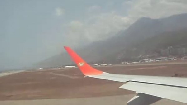Landing at Simon Bolivar International Airport, Maiquetia, Venezuela.