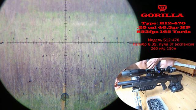 Gorilla Модель Б12 6,35мм, пристрелка, силуэтная стрельба, отстрел на 150 метров полнотелом смотреть онлайн