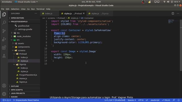 Utilizando o AsyncStorage para automatizar o login 2/3 - Construção da tela de Preload смотреть онлайн