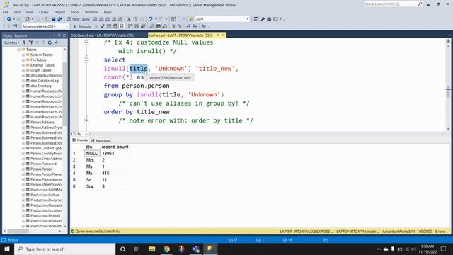 SQL NULL Examples смотреть онлайн