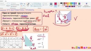 8 задание ЕГЭ по математике профильному.Одна из граней прямоугольного параллелепипеда — квадрат.
