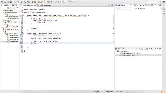 Linear Search in Java смотреть онлайн