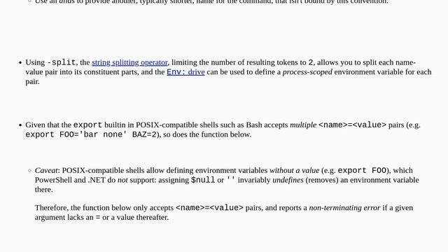 Codereview: Powershell Export function to create environment variables with bash syntax смотреть онлайн