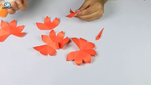 Paper Flower Making: How to Make Rose Paper Flower | sb crafts смотреть онлайн