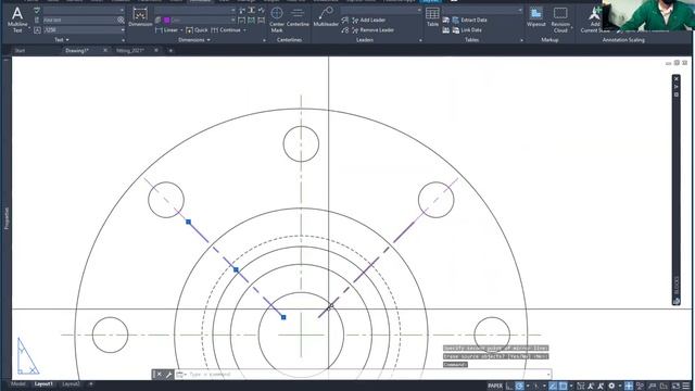 Half Sectioning a Hub in AutoCAD смотреть онлайн