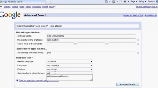 Google's Advanced Search