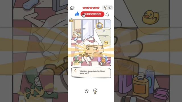 #Shorts Brain Out Game 2022 | Detective level 8 | What item shows that she did not take a bath? смотреть онлайн