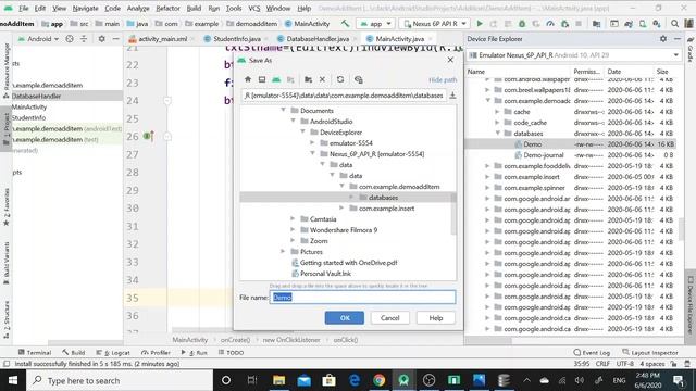 How to download sqlite database file and view values stored in table in android studio 4.0 смотреть онлайн