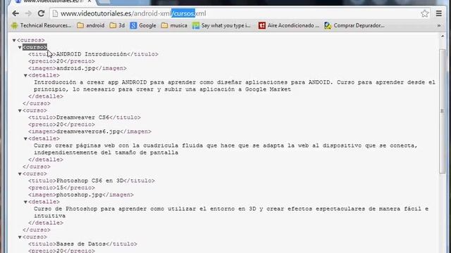 taller de ANDROID leer archivos xml externos desde java por www.videotutoriales.es смотреть онлайн