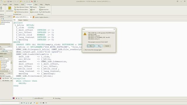 ORA-22288 file or LOB operation FILEOPEN failed soft link in the path смотреть онлайн