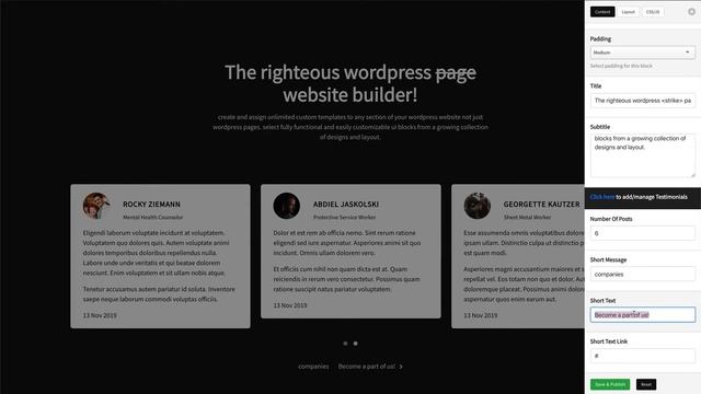Customise Testimonials Slider - WP Builder UIB - 603 смотреть онлайн
