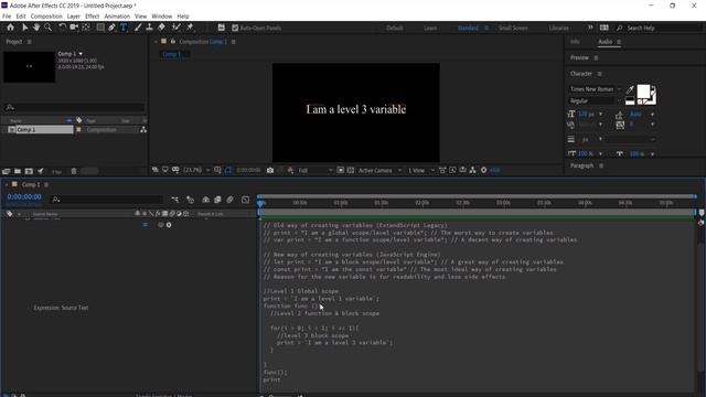 Let and Const Variables in After Effects Expression [ JavaScript Engine ] смотреть онлайн
