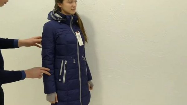 Пуховик женский Snowimage с капюшоном с манжетами синий