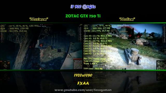 World Of Tanks - GTX 750 Ti 2GB - I7 920 - Maximum 1080p Test