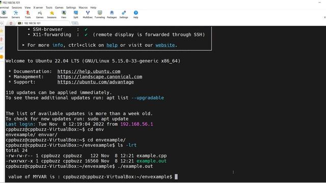 Example of environment variables in Linux | CppBuzz.com смотреть онлайн