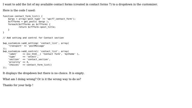 Wordpress: Add post type titles in customizer dropdown list смотреть онлайн