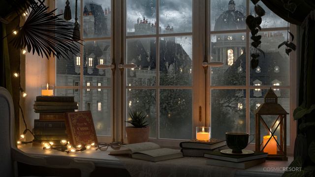 Rainy Afternoon Ambience In PARIS With Rolling Thunderstorm Sounds