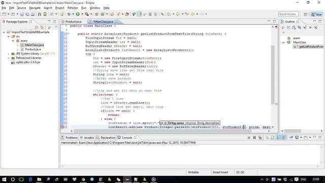 Java tutorial: How to import data from text file into SQLite database file смотреть онлайн