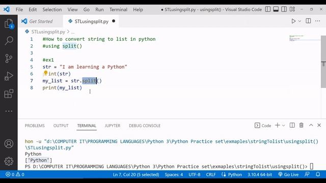 How to convert string to list in python | split() method | @allinoneprogramming6105 смотреть онлайн