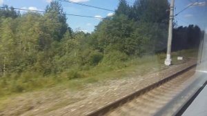 Вид из окна поезда САПСАН , разгон до 250 км/ч