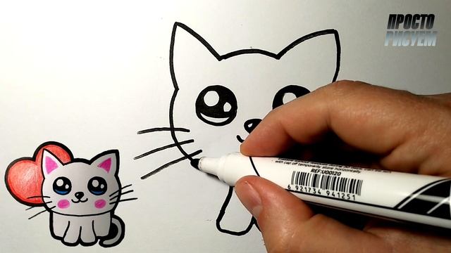 Как нарисовать КОШКУ МИЛО И ПРОСТО, Рисунки для детей и начинащих смотреть онлайн