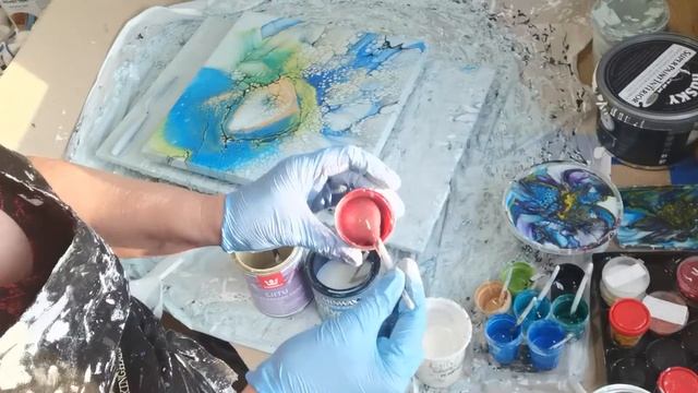 Мастер-класс. Смешиваю базу и краски для рисования в технике Fluidart (Жидкий акрил)