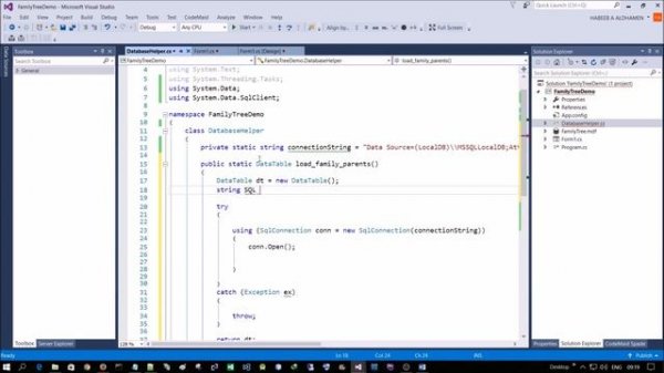 Learn C# and Service-based Database Windows Forms Treeview tutorial 3
