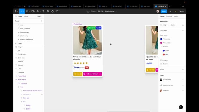 Hướng dẫn figma - Làm product card với component properties - Figma designer Việt Nam смотреть онлайн