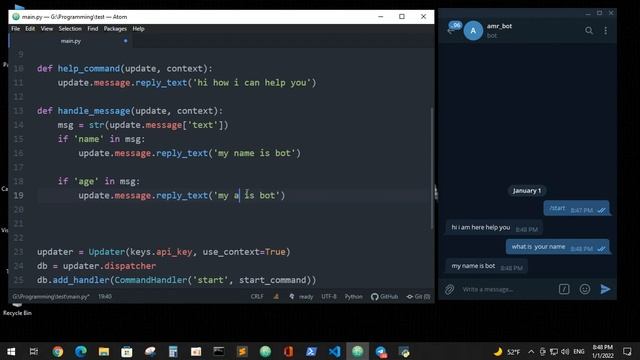 telegram bot in python смотреть онлайн