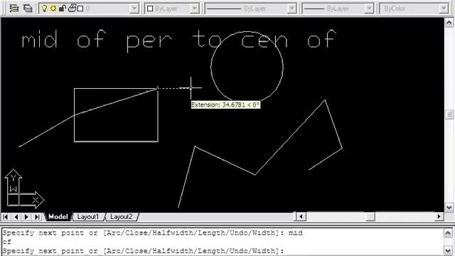 AuroCAD,OSNAP, ORTHO, GRID, SNAP; Mid Of, Per To, Cen Of