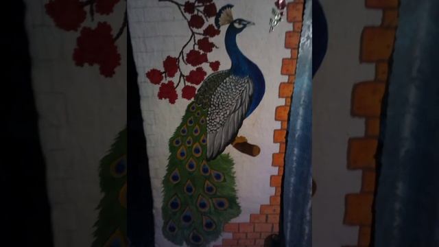 Павлин. Рисунок на печке. смотреть онлайн