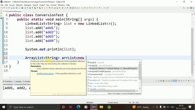 convert LinkedList to ArrayList in java || Shyam Sundar смотреть онлайн