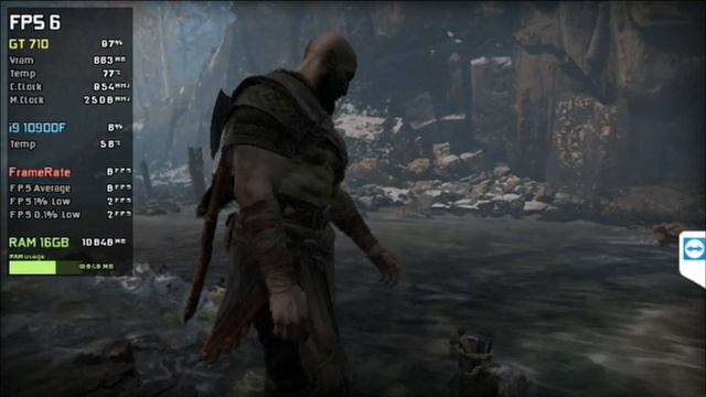 GT 710 GDDR5 | God of War - 180p, 360p, 720p, 1080p, FSR смотреть онлайн