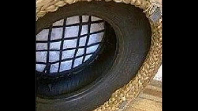 Чудесное пуф- кресло из старой покрышки. смотреть онлайн