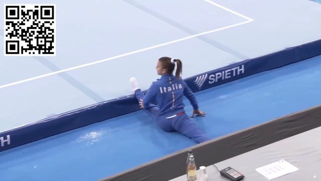 Italian Artistic gymnast Elisa Meneghini Getting Full Stretched Out