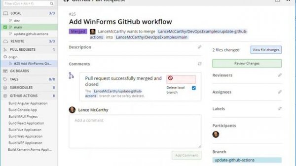 Merge GitHub Pull Request in GitKraken