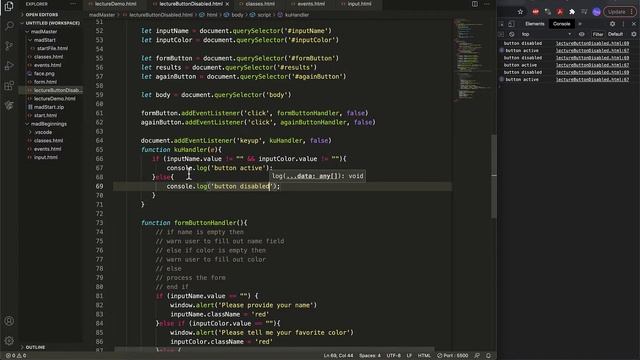 JavaScript Disabling Buttons for Form UI Feedback смотреть онлайн