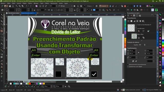 CorelDRAW 2017 Preenchimento Padrão com Transformar com Objeto смотреть онлайн